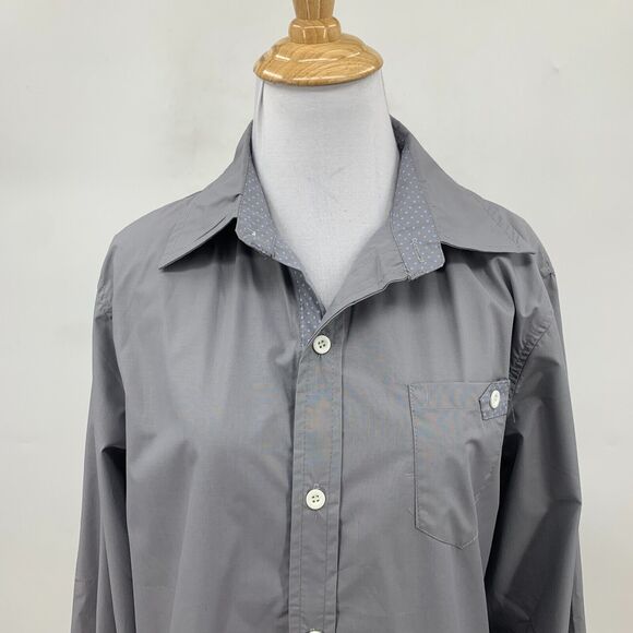 Inmur Button Up Shirt Womens XL Extra Large Gray Career Long Sleeve Collar Top - Picture 3 of 11